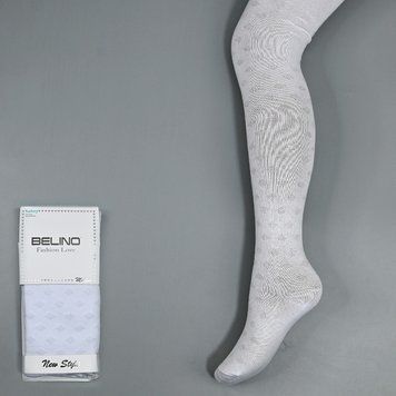 Колготы детские для девочки 5-6 лет, "Belino" ажурные, белые 185870 фото &mdash; Кузя