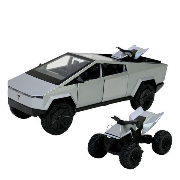 Машинка металева з квадроциклом Tesla pickups Автопром AP7726, 3 кольори 186857 фото &mdash; Кузя