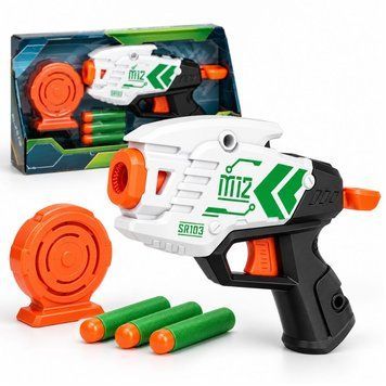 Игрушечный бластер LQ 2602 с мягкими пулями и мишенью 195253 фото &mdash; Кузя