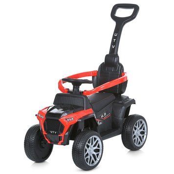 Каталка-толокар 2 в 1 Bambi Racer M 4802EL-3 з батьківською ручкою та EVA колесами, червоний 195163 фото &mdash; Кузя