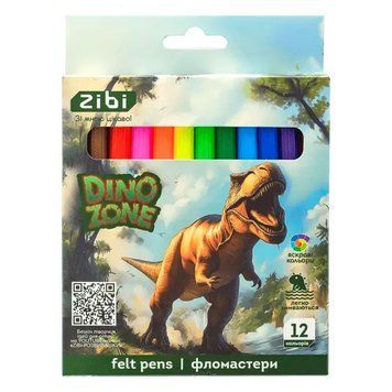 Набір фломастерів ZiBi Dino ZB.2825, 12 кольорів 194360 фото &mdash; Кузя