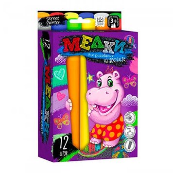 Мелки цветные "Danko Toys" MEL-01-06U, 12 шт, большие 119992 фото — Кузя