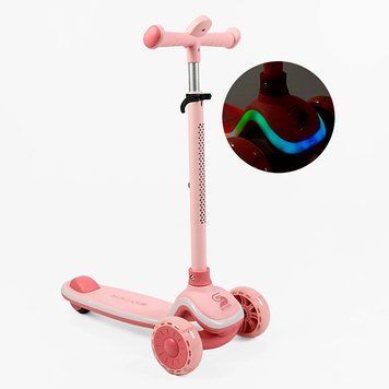 Триколісний складаний самокат для дівчинки Skyper GN-3130-01з RGB-підсвічуванням та звуком 193958 фото &mdash; Кузя