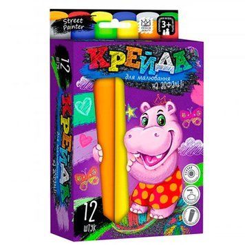Мелки цветные большие Danko Toys MEL0106U, 12 шт 119992 фото &mdash; Кузя