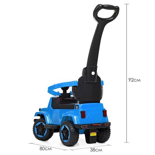 Машинка-толокар Bambi Racer M 4288-12 з батьківською ручкою та музичною панеллю, синя 190357 фото &mdash; Кузя