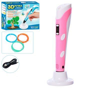 3D ручка Art Kids AK 0010 з LCD екраном та набором пластику, рожева 195741 фото &mdash; Кузя