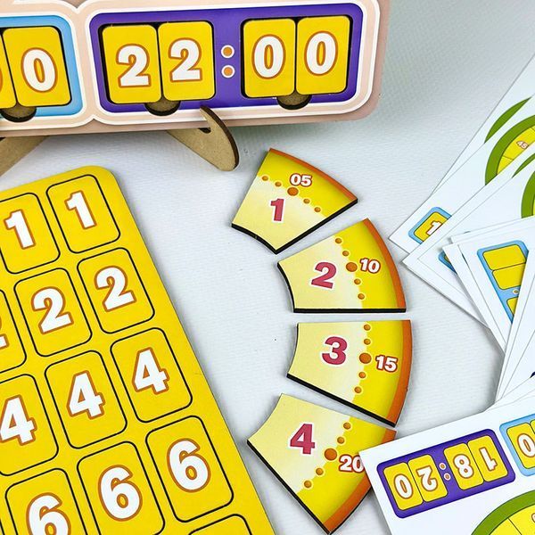 Деревянная детская игра с карточками "Часы. Учим время" ПСД279, укр. 182121 фото &mdash; Кузя