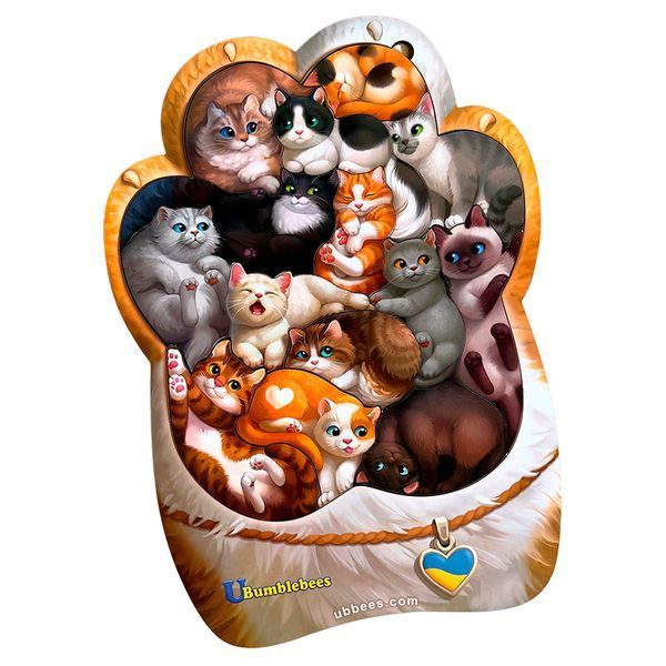 Дерев'яний пазл-головоломка ПСФ133 "Котики-муркотики" 173591 фото &mdash; Кузя