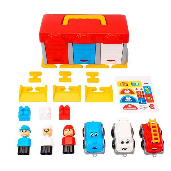 Игровой набор Гараж ТехноК 3403 с машинками и фигурками 194318 фото &mdash; Кузя