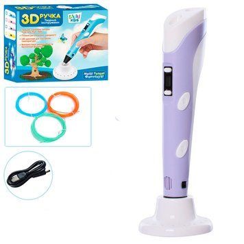 3D ручка Art Kids AK 0010 з LCD екраном та набором PLA пластику, фіолетова 195743 фото &mdash; Кузя