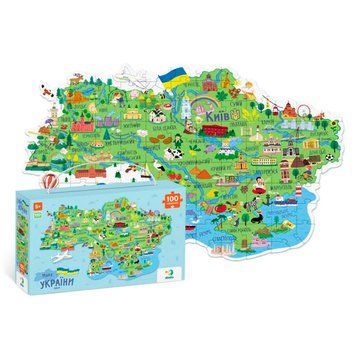 Дитячі пазли "Карта України" Dodo, 100 елем. 300267 161597 фото &mdash; Кузя