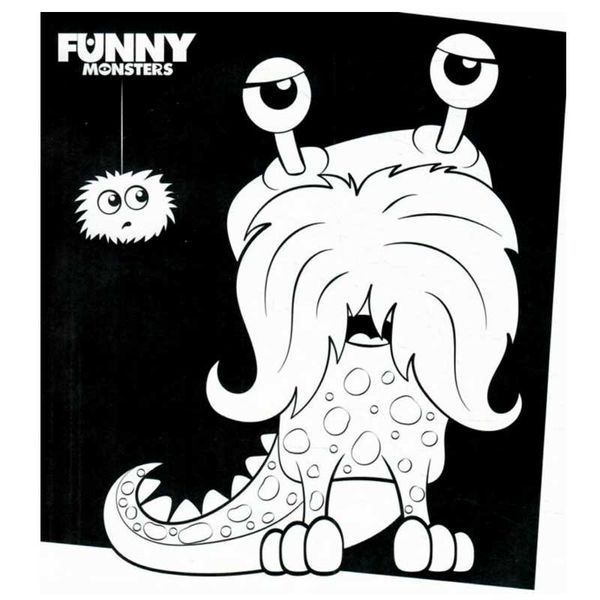 Раскраска на черном фоне Очень смешная раскраска Funny Monsters 182259 фото &mdash; Кузя