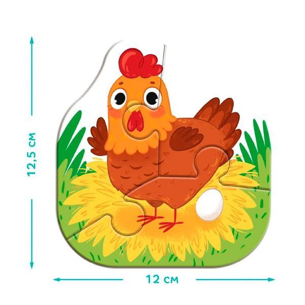 Детские крупные пазлы Животные фермы 4в1 Baby puzzle Dodo 300686 188529 фото &mdash; Кузя