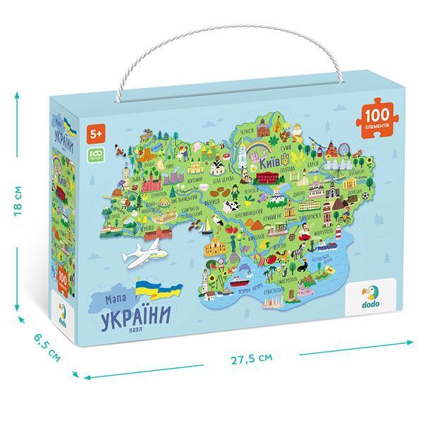 Детские пазлы "Карта Украины" Dodo, 100 элем. 300267 161597 фото &mdash; Кузя