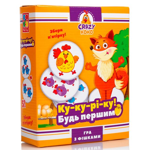 Детская настольная игра "Crazy Koko. Ку-ка-ре-ку" Vladi VT 8025-08, укр. 175387 фото — Кузя