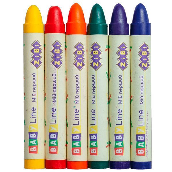 Олівці воскові ZiBi Baby Line Super Jumbo ZB2484, 6 кольорів 175874 фото &mdash; Кузя