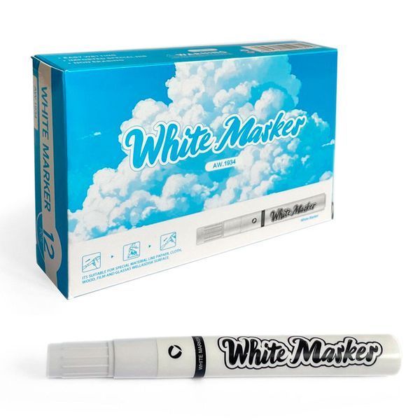 Маркер перманентний білий AW1934 White Marker 194924 фото &mdash; Кузя