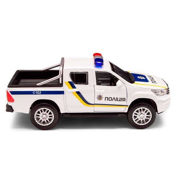 Колекційна автомодель Поліцейська машинка Toyota Hilux TechnoDrive KM250426, біла 193634 фото &mdash; Кузя