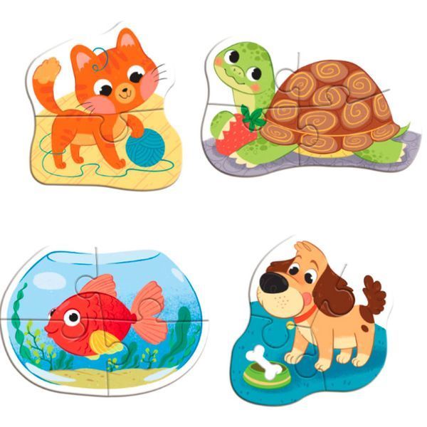 Пазлы для малышей Домашние питомцы 4в1 Baby puzzle Dodo 300688 188537 фото &mdash; Кузя