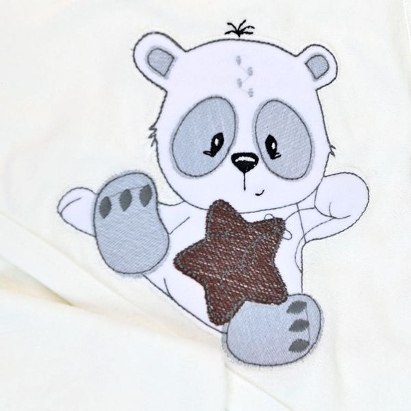 Полотенце с уголком, для купания "Панда" "Babyshez" арт.227, белое 154044 фото &mdash; Кузя
