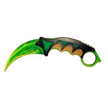 Деревянный игрушечный нож SO-2 "Керамбит" Dragon Glass изумруд 160166 фото &mdash; Кузя