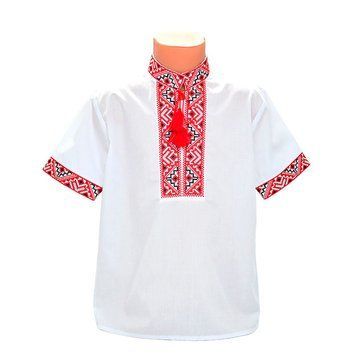 Вышиванка для мальчика "Майкл" красный 158р 172884 фото &mdash; Кузя