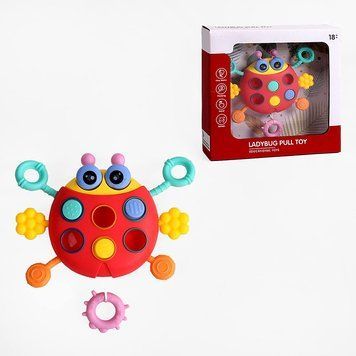 Развивающая сенсорная игрушка-прорезыватель Божья коровка YL 368 A с трещоткой 192708 фото &mdash; Кузя
