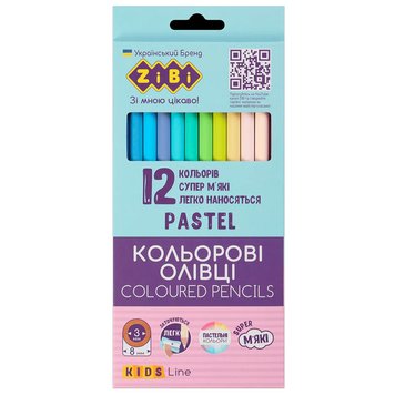 Цветные карандаши Pastel "Kids Line" ZiBi №2470, 12 цв. 175850 фото — Кузя