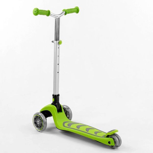 Триколісний складаний самокат Best Scooter Y-00436 зі світними колесами, салатовий 191049 фото &mdash; Кузя