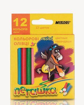 Набір кольорових міні - олівців "Пегашка" №1010-12СВ, 12 кольорів 63870 фото &mdash; Кузя