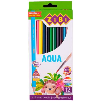 Цветные карандаши Aqua Kids Line "ZiBi" №2475,12 цв. 175851 фото — Кузя