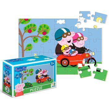 Дитячий міні-пазл Dodo Peppa Pig Подорож на мотоциклі 200335 на 35 елементів 190637 фото &mdash; Кузя