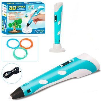 3D ручка Art Kids AK 0010 з LCD дисплеєм, блакитна 195740 фото &mdash; Кузя