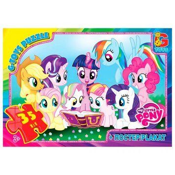 Дитячий пазл G-Toys Мої маленькі поні MLP033 на 35 елементів із постером 193337 фото &mdash; Кузя
