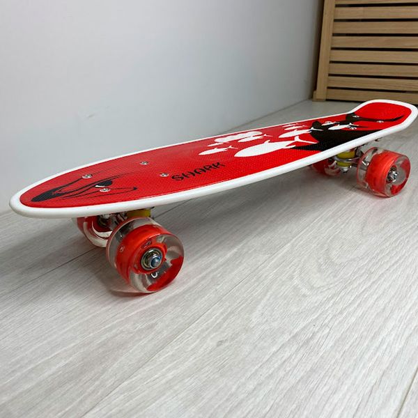 Скейт Пенни Борд (Penny Board) с ручкой и светящимися колесами С 70822-3 Best Board 153010 фото — Кузя