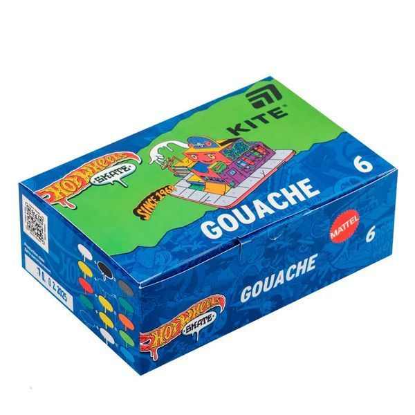Набір гуашевих фарб Kite Hot Wheels 6 кольорів по 20 мл HW25-062 191985 фото &mdash; Кузя