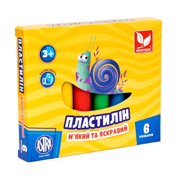 Набір пластиліну "Школярик" 83811905, 6 кол., круглий 159245 фото — Кузя