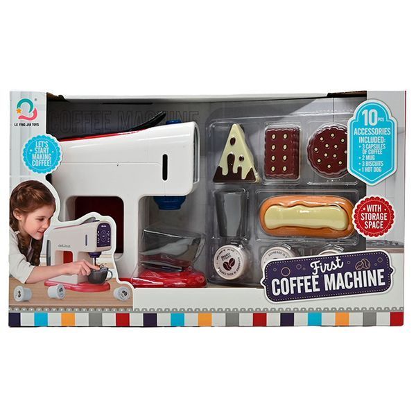 Игрушечная кофемашина на батарейках с аксессуарами J 601 186240 фото &mdash; Кузя