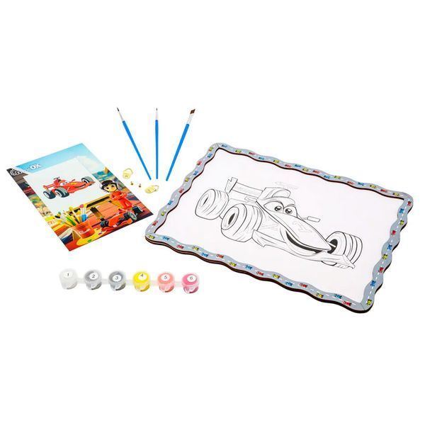 Дерев'яна картина за номерами PuzzleOk Гоночна машинка Puz-22951 191173 фото — Кузя