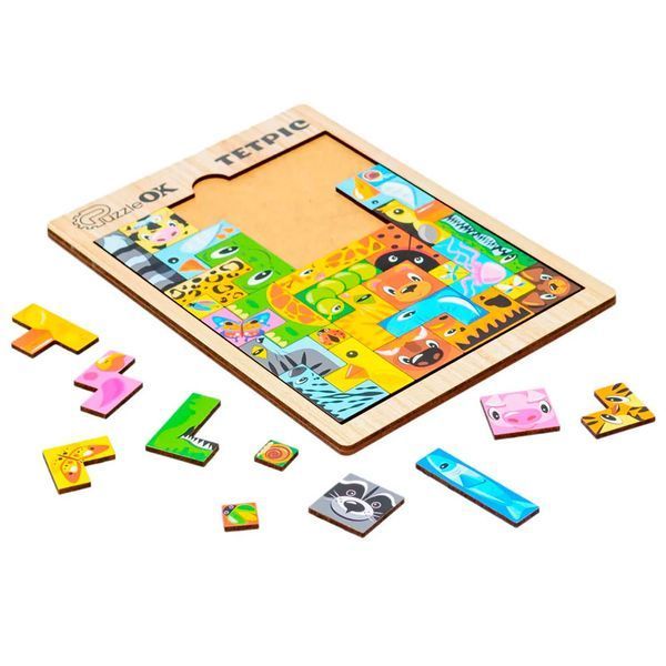 Деревянный тетрис-пазл PuzzleOK Звірята Puz-22924 191160 фото &mdash; Кузя