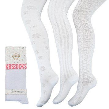Колготы детские для девочки 7-8 лет, "KBS" белые 173086 фото &mdash; Кузя