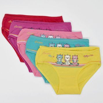 Детские трусики для девочки 4-5 лет "Nicoletta", 5 цветов, арт.140391 164783 фото &mdash; Кузя