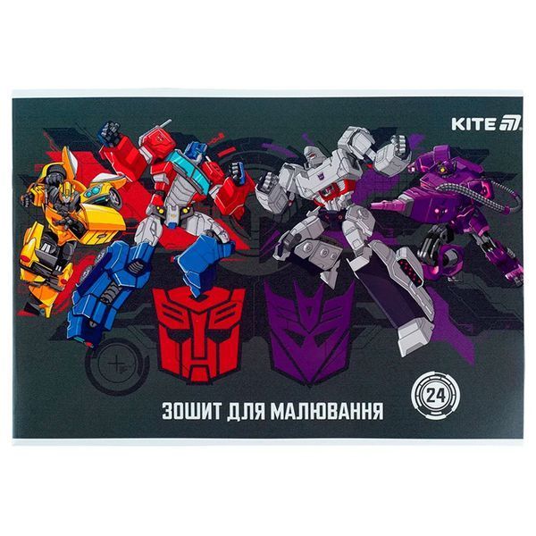 Альбом для малювання Kite Transformers TF25-242 на скобі, 24 аркуші 194598 фото &mdash; Кузя