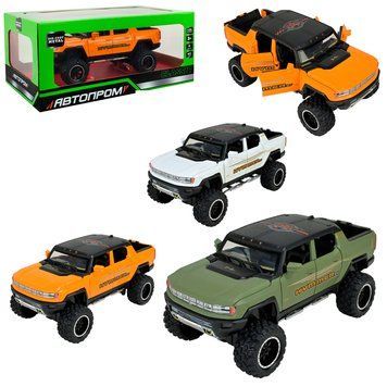 Металева машинка-пікап Hummer pickup truck Автопром AP7738 зі світлом та звуком, 3 кольори 195354 фото &mdash; Кузя