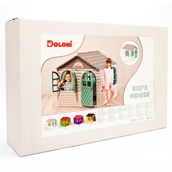 Детский игровой домик Doloni 02550/2 со шторками, 129 x 129 x 120 см, бежево-мятный 191788 фото &mdash; Кузя