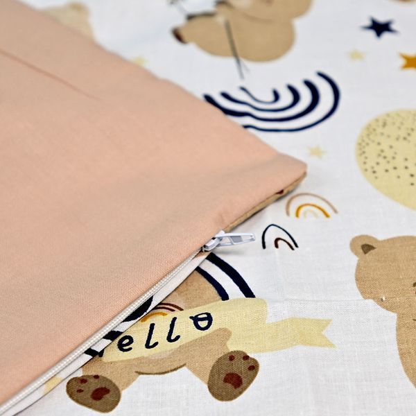Постільний комплект у дитяче ліжечко, 3 предмети, бежевий 193305 фото &mdash; Кузя