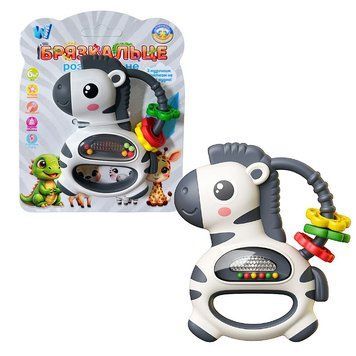 Музичне брязкальце Зебра WToys 18196 з українським озвучуванням та світлом 196338 фото &mdash; Кузя