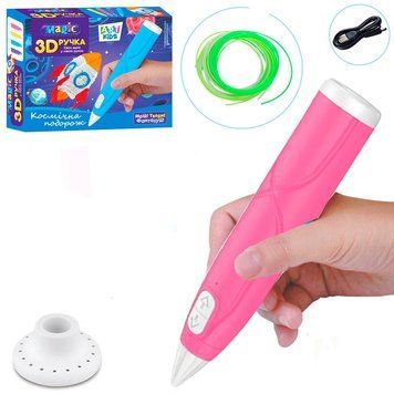 Дитяча 3D-ручка ART Kids AK 0011 з акумулятором, PCL-пластиком та USB, рожева 191480 фото &mdash; Кузя