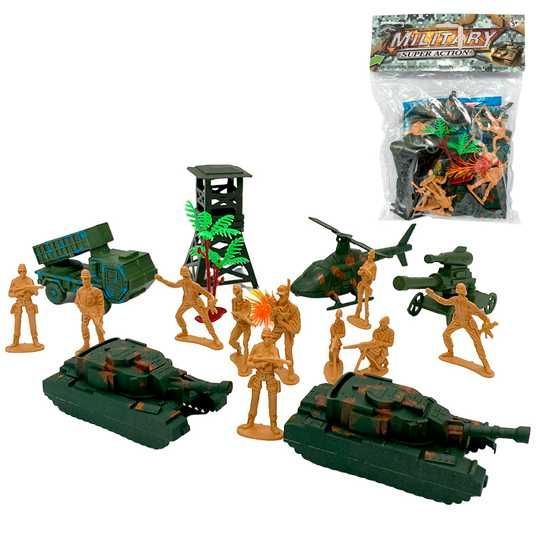 Military★浅型リメイク缶✨️3個セット Детский военный набор с солдатиками 6288-B96, 18 эл. купить в