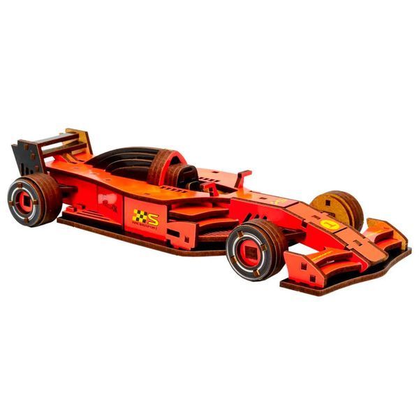 Дерев'яний 3D-конструктор PuzzleOk Bolide Puz-00950 Болід на 126 деталей 191166 фото &mdash; Кузя